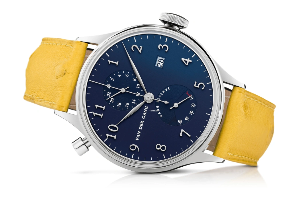 Van der Gang Watches,Classic GMT 41毫米,41毫米,精钢,蓝色,自动上弦,日历,动力储存指示,两地时,20048