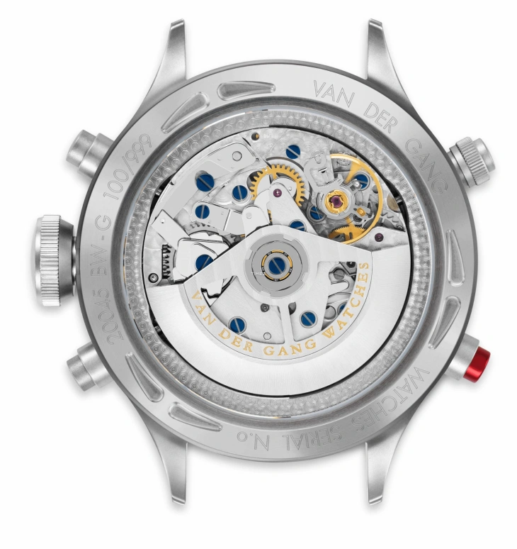 Van der Gang Watches,Vlieger 41毫米,41毫米,精钢,白色,自动上弦,计时,日历,两地时,格林尼治时间,42小时,蓝宝石,水晶玻璃,20045BW,20045BW-G