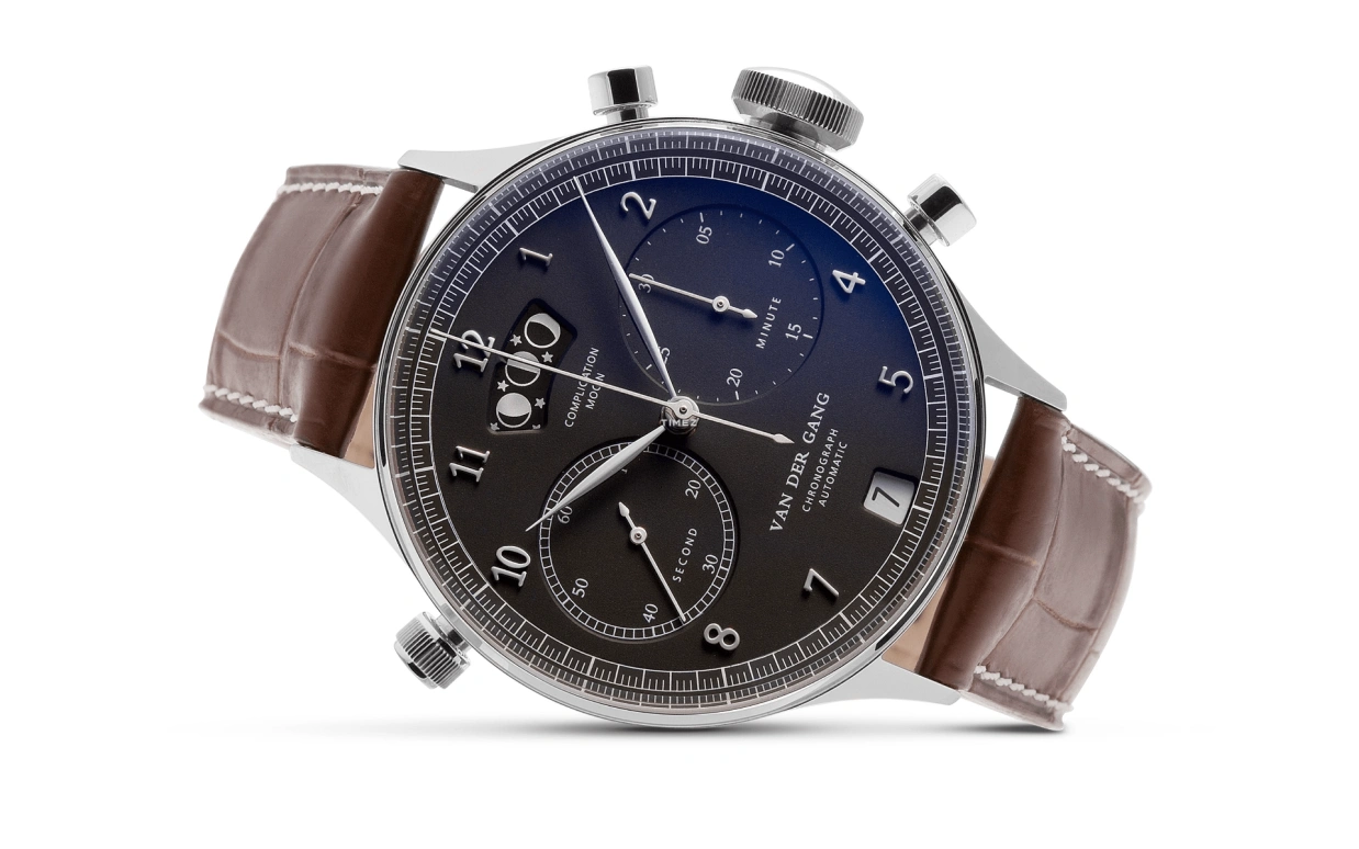 Van der Gang Watches,Gents 41mm,41mm,Stainless Steel,Black,Automatic,Chronograph,Day,20022