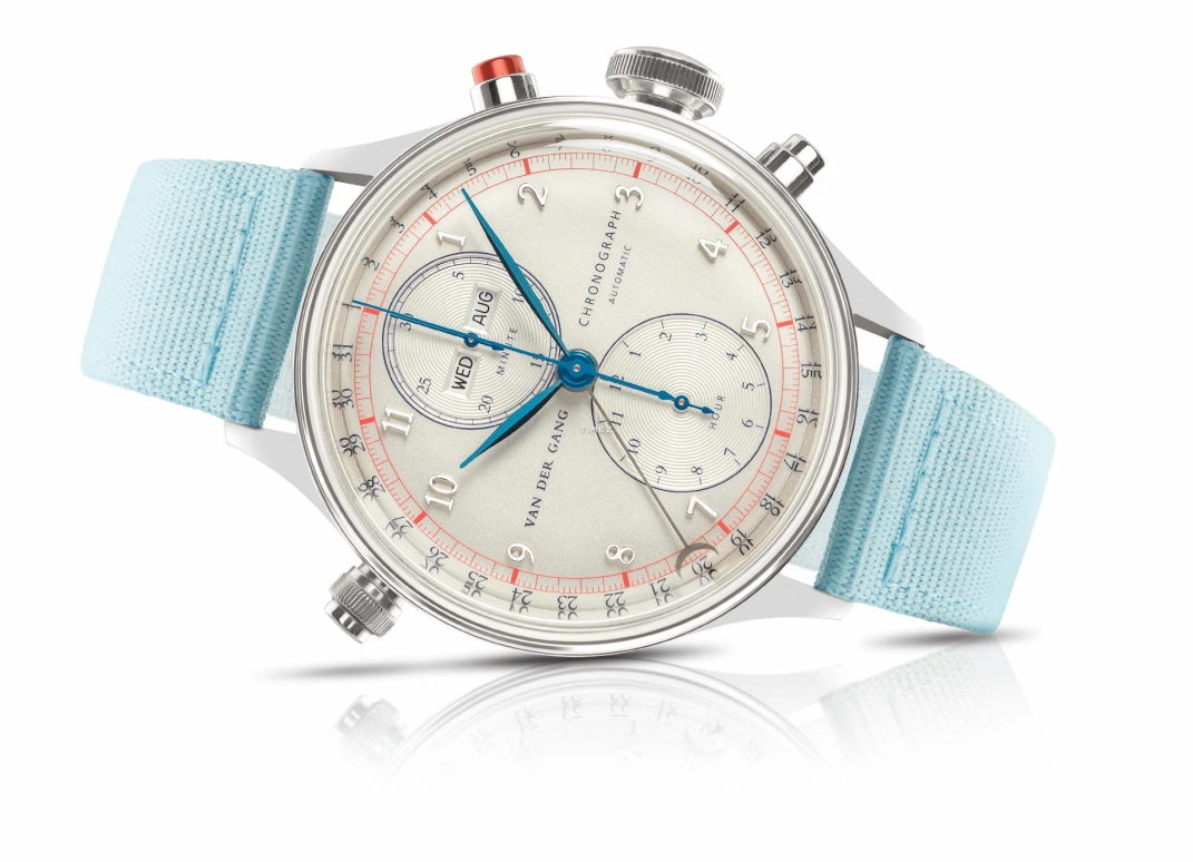 Van der Gang Watches,Original 41毫米,41毫米,精钢,白色,自动上弦,计时,月历,星期历,日历,42小时,蓝宝石,水晶玻璃,20052BW,20052BW-TB