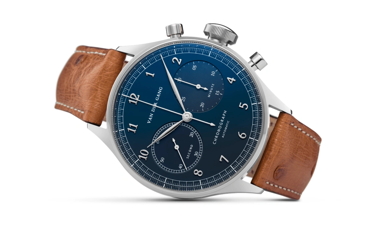 Van der Gang Watches,Chronograaf 41毫米,41毫米,精钢,蓝色,自动上弦,计时,48小时,20027ZD