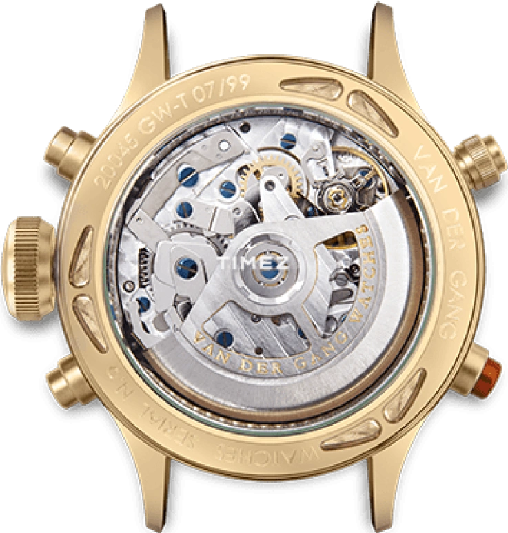 Van der Gang Watches,Vlieger 41毫米,41毫米,黄金,黑色,自动上弦,计时,日历,两地时,格林尼治时间,42小时,蓝宝石,水晶玻璃,20045GA,20045GA-G