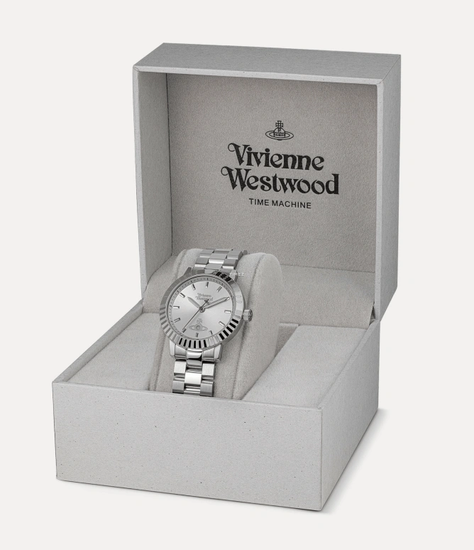 Vivienne Westwood,Other 34mm,34mm,Stainless Steel,Silver,Quartz,Day,Hardlex,Glass,VV307SLSL