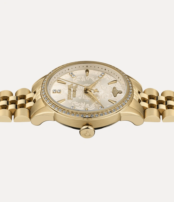Vivienne Westwood,Other 32mm,32mm,Stainless Steel,Champagne,Quartz,Hardlex,Glass,Round,VV327LCPGD