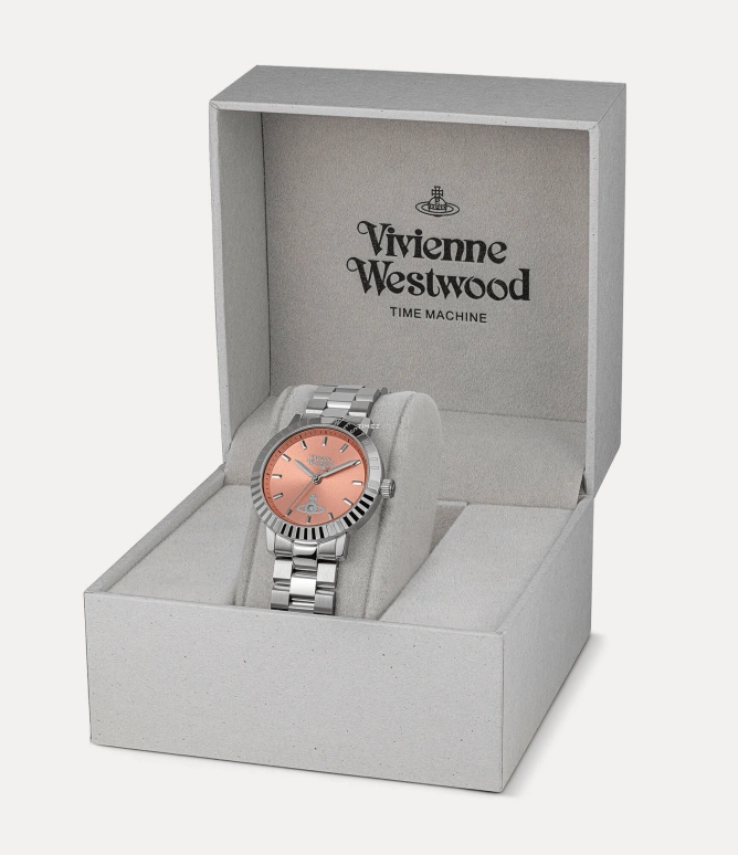Vivienne Westwood,Other 34mm,34mm,Stainless Steel,Orange Pink,Quartz,Glass,Hardlex,Round,VV307COSL