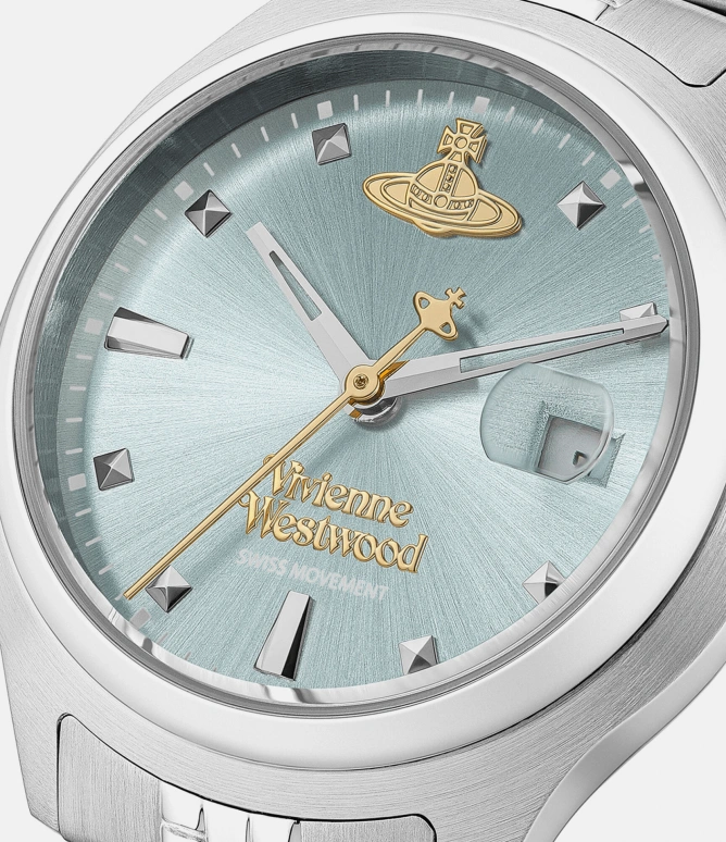 Vivienne Westwood,Other 29mm,29mm,Stainless Steel,Blue,Quartz,Day,Hardlex,Glass,VV311LBLSL