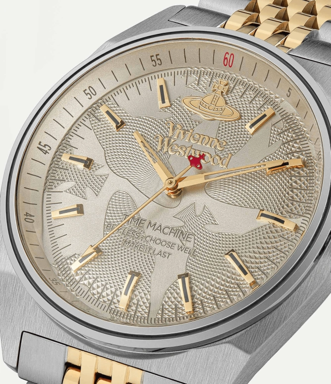 Vivienne Westwood,Other 39mm,39mm,Stainless Steel,Cream,Quartz,Hardlex,Glass,Tonneau,VV251WGSG