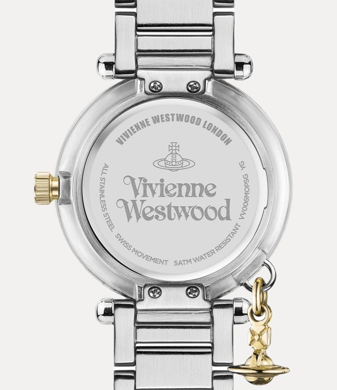 Vivienne Westwood,Other 32mm,32mm,Stainless Steel,Silver White,Quartz,Hardlex,Glass,Round,VV006MOPSG