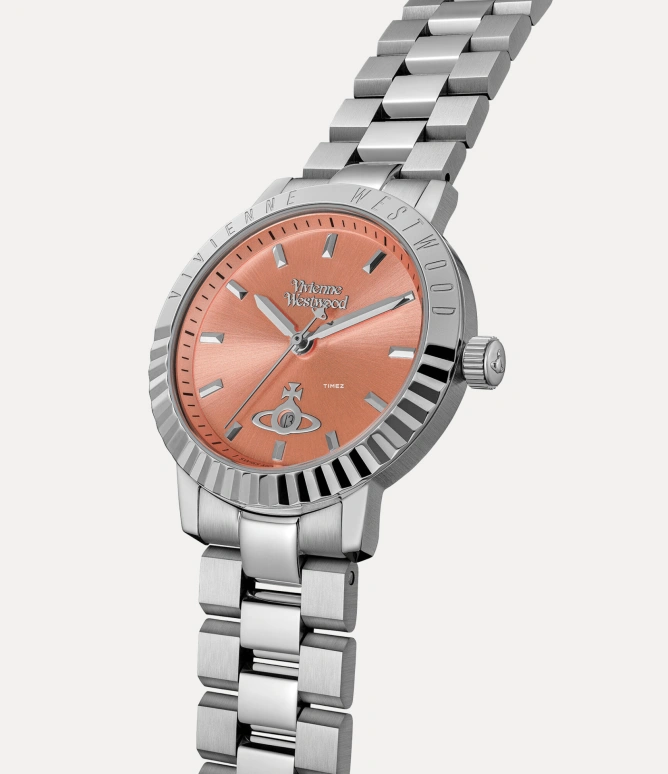 Vivienne Westwood,Other 34mm,34mm,Stainless Steel,Orange Pink,Quartz,Glass,Hardlex,Round,VV307COSL