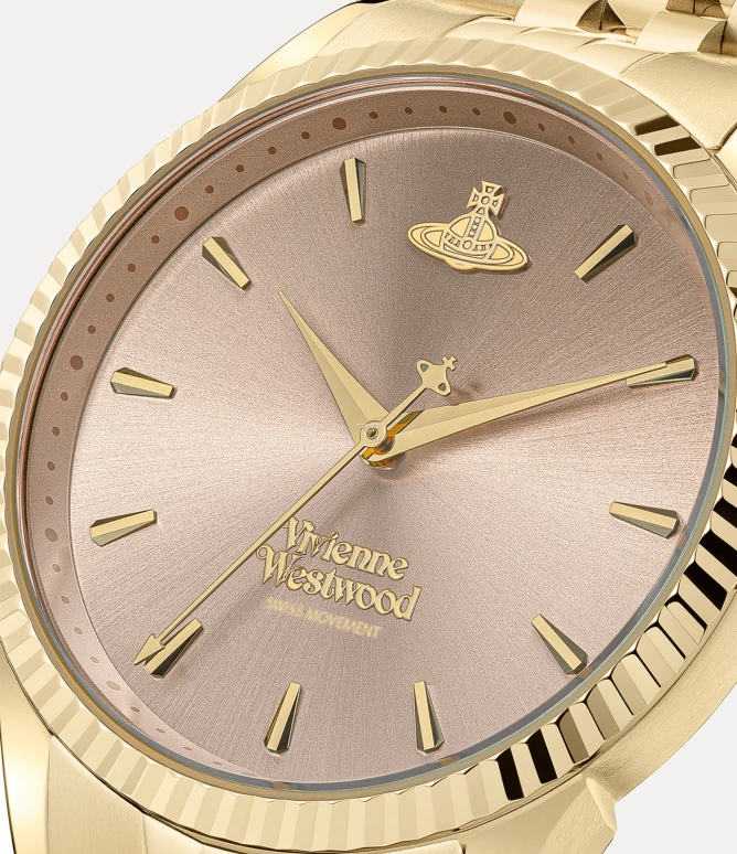 Vivienne Westwood,Other 38mm,38mm,Stainless Steel,Rose,Quartz,Hardlex,Glass,Round,VV240PKGD