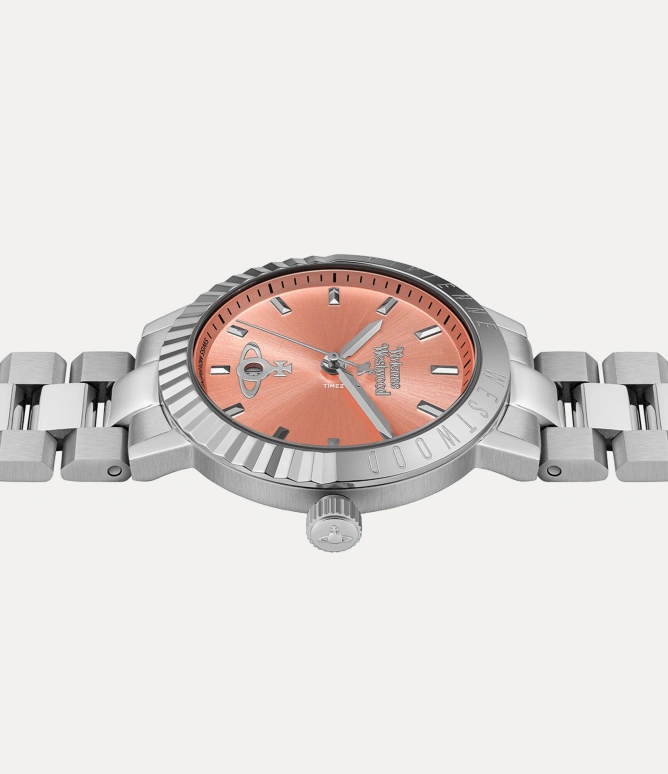 Vivienne Westwood,Other 34mm,34mm,Stainless Steel,Orange Pink,Quartz,Glass,Hardlex,Round,VV307COSL