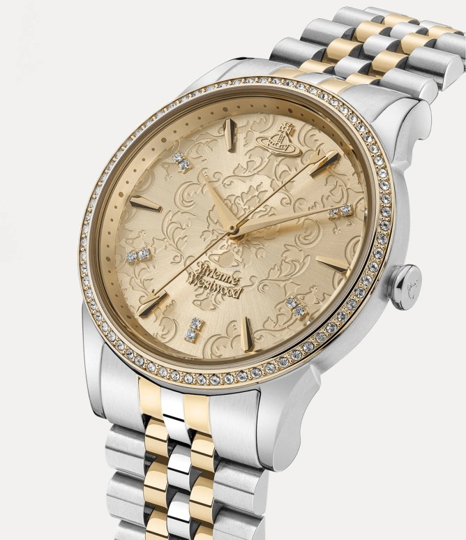 Vivienne Westwood,Other 38mm,38mm,Stainless Steel,Champagne,Quartz,Hardlex,Glass,Round,VV208CPSG