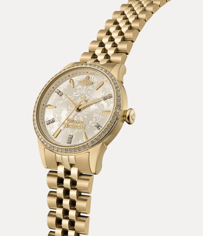 Vivienne Westwood,Other 32mm,32mm,Stainless Steel,Champagne,Quartz,Hardlex,Glass,Round,VV327LCPGD