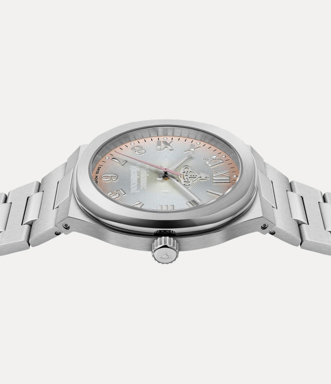Vivienne Westwood,Other 39mm,39mm,Stainless Steel,Silver,Pink,Gradient,Quartz,Hardlex,Glass,Round,VV318MTSL