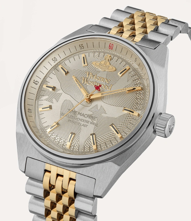 Vivienne Westwood,Other 39mm,39mm,Stainless Steel,Cream,Quartz,Hardlex,Glass,Tonneau,VV251WGSG