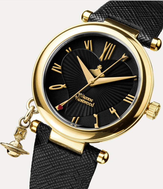 Vivienne Westwood,Other 36mm,36mm,Stainless Steel,Black,Quartz,Hardlex,Glass,Round,VV006GDBLK