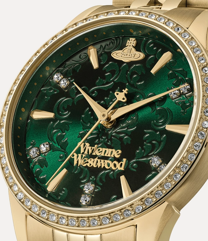 Vivienne Westwood,Other 32mm,32mm,Stainless Steel,Green,Quartz,Hardlex,Glass,Round,VV327GRGD