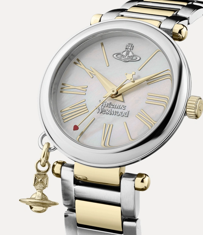 Vivienne Westwood,Other 32mm,32mm,Stainless Steel,Silver White,Quartz,Hardlex,Glass,Round,VV006MOPSG
