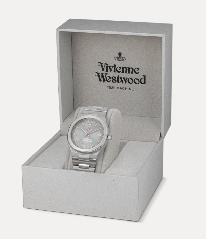 Vivienne Westwood,Other 39mm,39mm,Stainless Steel,Silver,Pink,Gradient,Quartz,Hardlex,Glass,Round,VV318MTSL