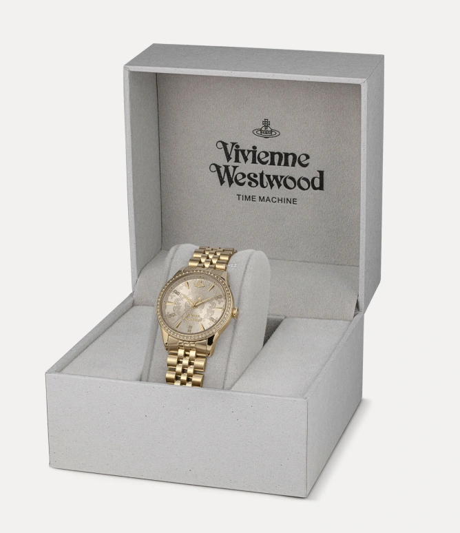 Vivienne Westwood,Other 32mm,32mm,Stainless Steel,Champagne,Quartz,Hardlex,Glass,Round,VV327LCPGD