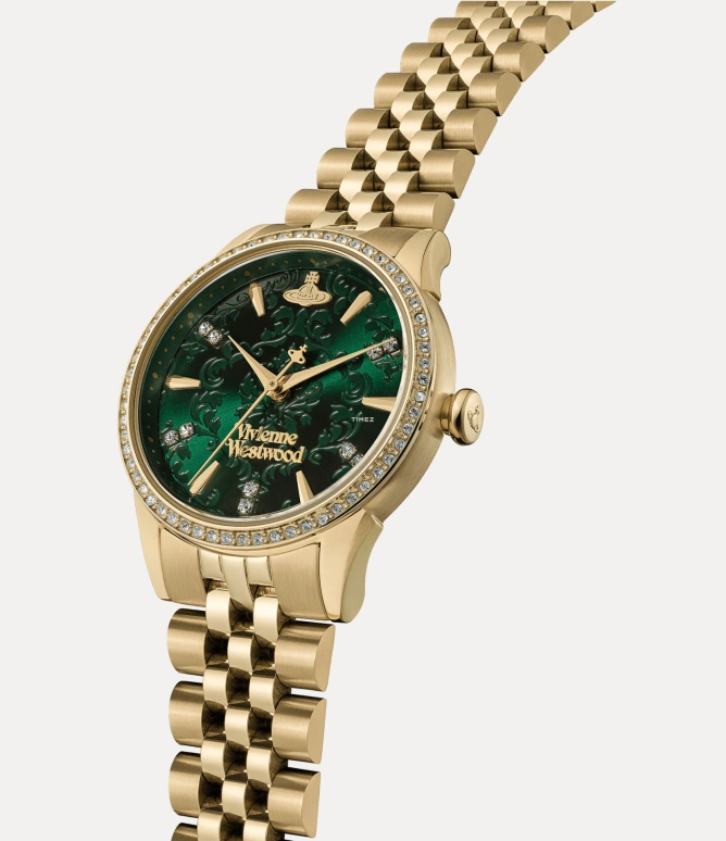 Vivienne Westwood,Other 32mm,32mm,Stainless Steel,Green,Quartz,Hardlex,Glass,Round,VV327GRGD