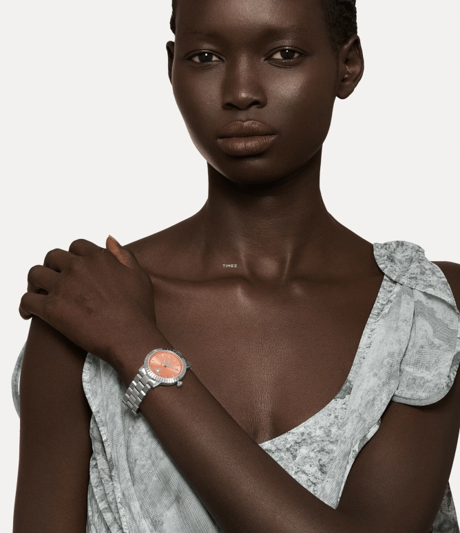 Vivienne Westwood,Other 34mm,34mm,Stainless Steel,Orange Pink,Quartz,Glass,Hardlex,Round,VV307COSL