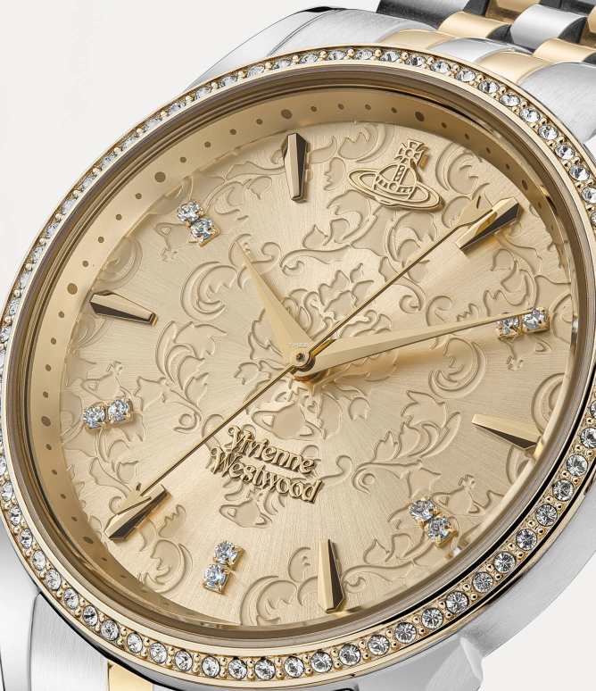Vivienne Westwood,Other 38mm,38mm,Stainless Steel,Champagne,Quartz,Hardlex,Glass,Round,VV208CPSG
