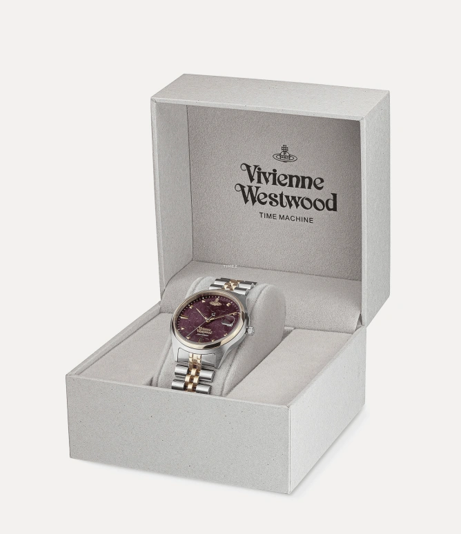 Vivienne Westwood,Other 37mm,37mm,Stainless Steel,Purple,Wine Red,Quartz,Hardlex,Round,VV261BYSG