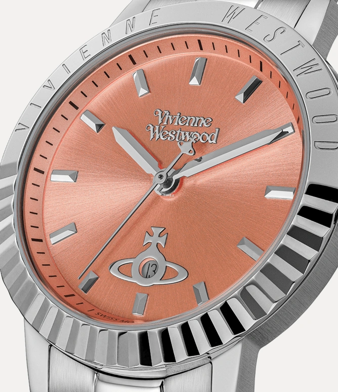 Vivienne Westwood,Other 34mm,34mm,Stainless Steel,Orange Pink,Quartz,Glass,Hardlex,Round,VV307COSL