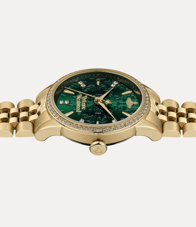 Vivienne Westwood,Other 32mm,32mm,Stainless Steel,Green,Quartz,Hardlex,Glass,Round,VV327GRGD