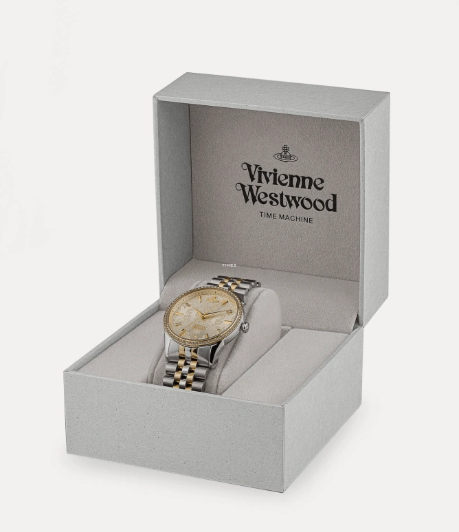 Vivienne Westwood,Other 38mm,38mm,Stainless Steel,Champagne,Quartz,Hardlex,Glass,Round,VV208CPSG