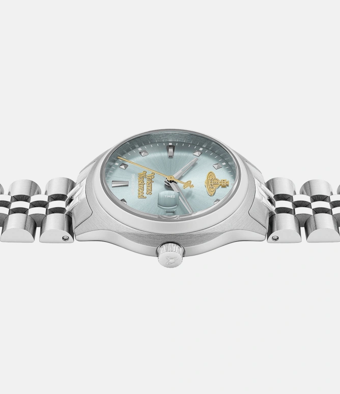 Vivienne Westwood,Other 29mm,29mm,Stainless Steel,Blue,Quartz,Day,Hardlex,Glass,VV311LBLSL