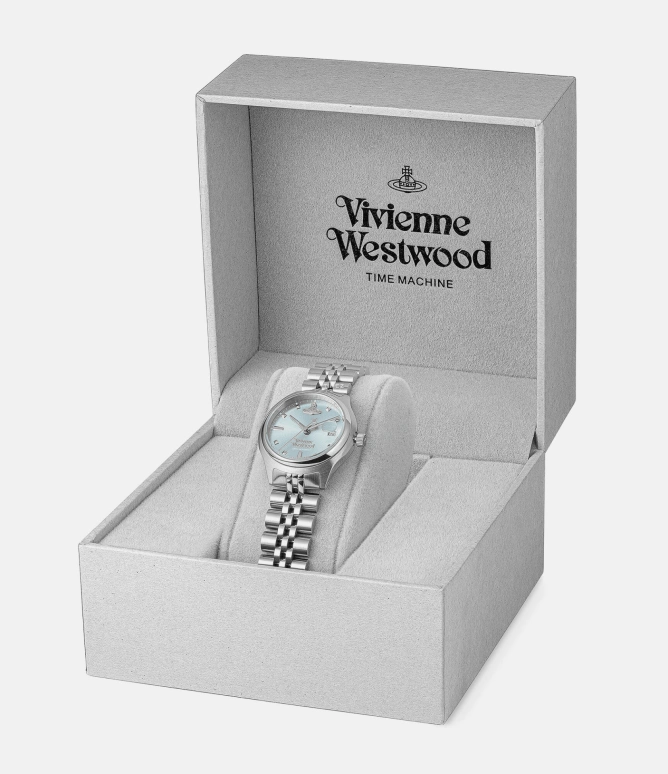 Vivienne Westwood,Other 29mm,29mm,Stainless Steel,Blue,Quartz,Day,Hardlex,Glass,VV311LBLSL