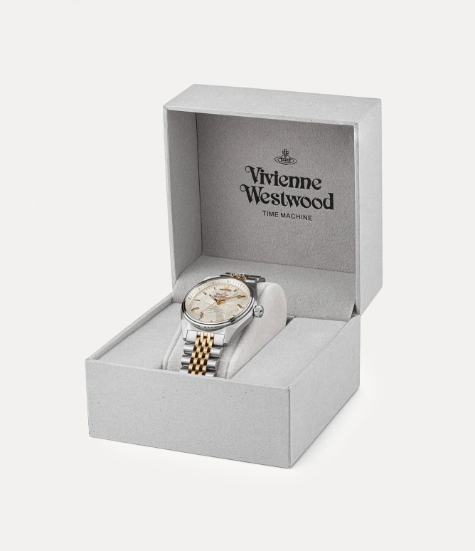 Vivienne Westwood,Other 39mm,39mm,Stainless Steel,Cream,Quartz,Hardlex,Glass,Tonneau,VV251WGSG