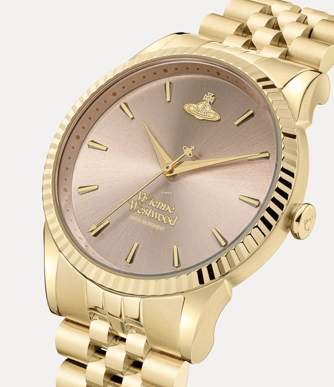 Vivienne Westwood,Other 38mm,38mm,Stainless Steel,Rose,Quartz,Hardlex,Glass,Round,VV240PKGD