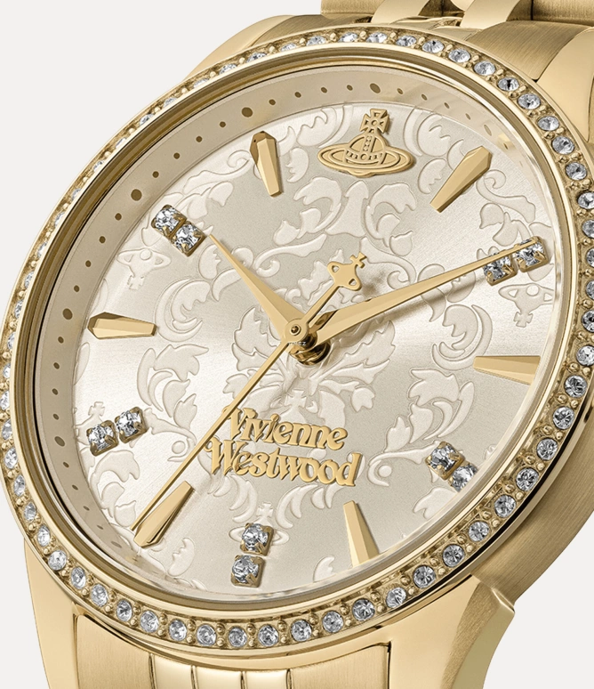 Vivienne Westwood,Other 32mm,32mm,Stainless Steel,Champagne,Quartz,Hardlex,Glass,Round,VV327LCPGD