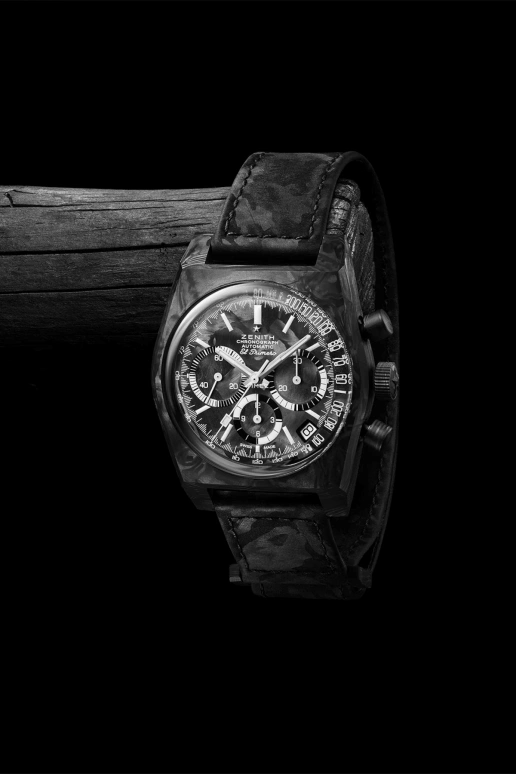 真力时,Chronomaster旗舰 37毫米,37毫米,碳纤维,黑色,自动上弦,计时,日历,10,10.A3818.400-2/21.R100