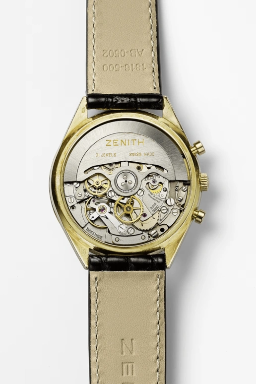 真力时,El Primero 37毫米,37毫米,黄金,米色,黑色,自动上弦,计时,日历,G581