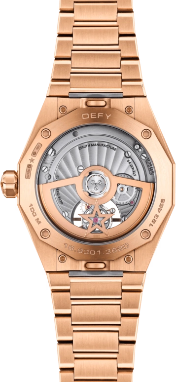 真力时,Defy天际 41毫米,41毫米,玫瑰金,红色,自动上弦,陀飞轮,60小时,18,18.9301.3630/67.I001