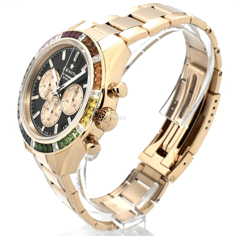 真力时,Chronomaster运动 41毫米,41毫米,玫瑰金,黑色,自动上弦,计时,日历,彩虹圈,22,22.3103.3600/21.M3100
