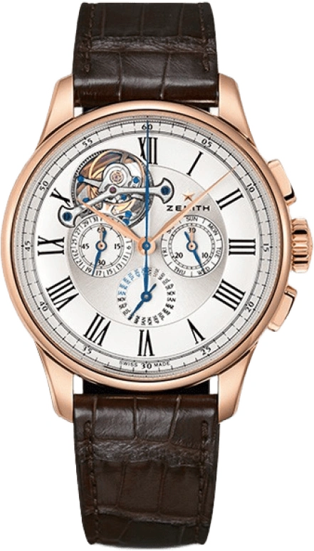 Zenith,Academy 45mm,45mm,Rose Gold,Silver,Automatic,Chronograph,Annual Calendar,Month,Date,50hours,In-house Caliber,18,18.2250.4033/01.C713