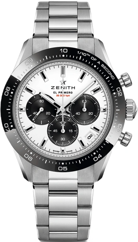 Zenith,Chronomaster Sport 41mm,41mm,Stainless Steel,White,Automatic,Chronograph,Day,03,03.3101.3600/21.M3100