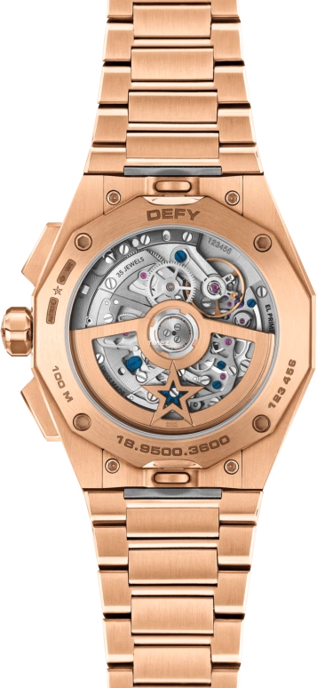 真力时,Defy天际 42毫米,42毫米,玫瑰金,灰色,渐变色,自动上弦,计时,日历,18,18.9500.3600/21.I001