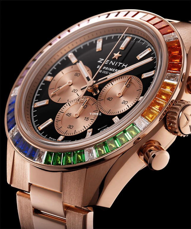 真力时,Chronomaster运动 41毫米,41毫米,玫瑰金,黑色,自动上弦,计时,日历,彩虹圈,22,22.3103.3600/21.M3100