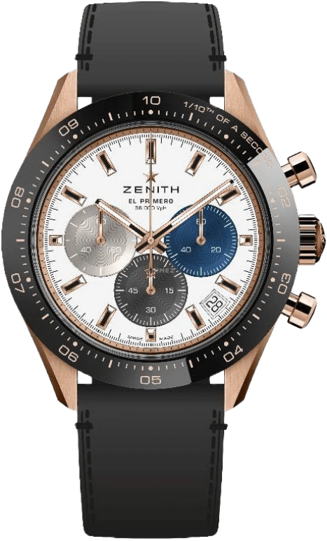 Zenith,Chronomaster Sport 41mm,41mm,Ceramic,Rose Gold,White,Automatic,Chronograph,Day,18,18.3100.3600/69.C920