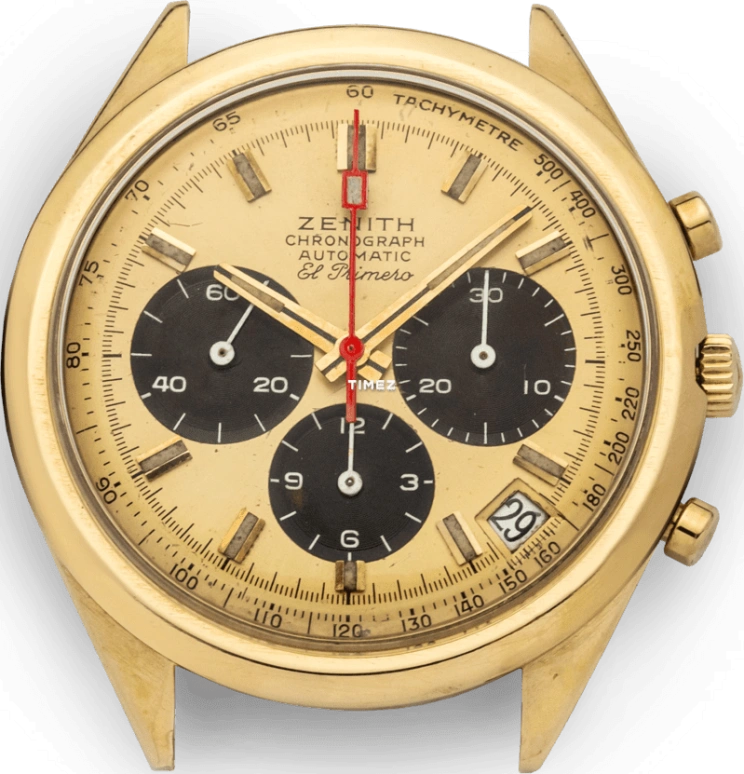 真力时,El Primero 37毫米,37毫米,黄金,黄金色,黑色,自动上弦,计时,日历,G582