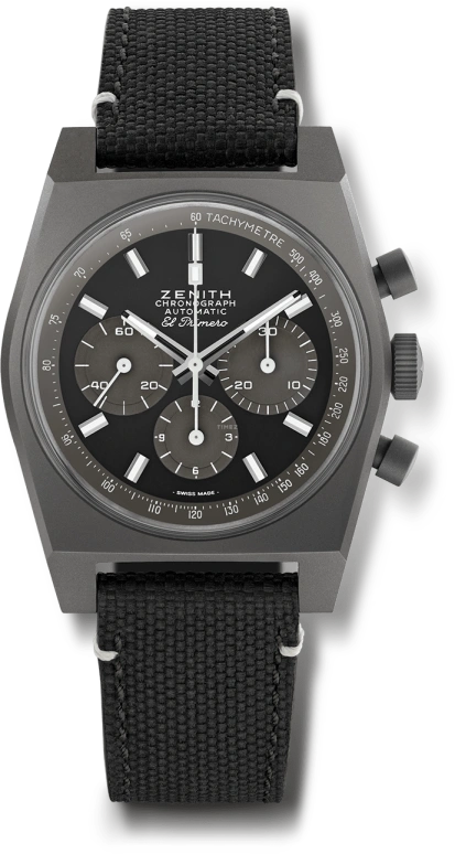 Zenith,Revival 37mm,37mm,Titanium,Black,Automatic,Chronograph,Date,Hollow Out,Column Wheel,50hours,In-house Caliber,97,97.T384.4061/21.C822