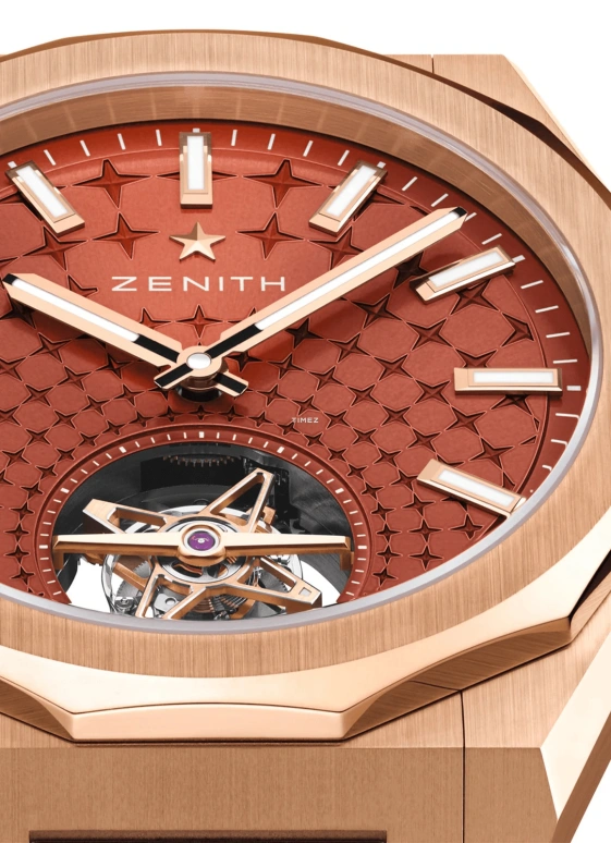 真力时,Defy天际 41毫米,41毫米,玫瑰金,红色,自动上弦,陀飞轮,60小时,18,18.9301.3630/67.I001