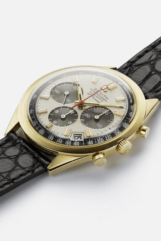 真力时,El Primero 37毫米,37毫米,黄金,米色,黑色,自动上弦,计时,日历,G581