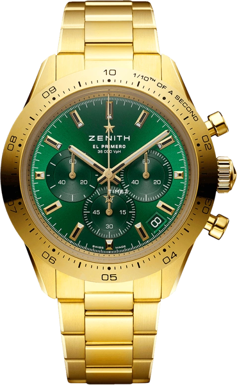 真力时,Chronomaster运动 41毫米,41毫米,黄金,绿色,自动上弦,计时,日历,30,30.3100.3600/56.M3100